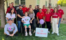 The Hooper family with the installation team from We Care Plumbing Heating & Air. The Hooper family with the installation team from We Care Plumbing Heating & Air.