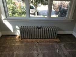 An oversized cast iron radiator in Oak Park, Illinois. An oversized cast iron radiator in Oak Park, Illinois.