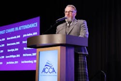 New Chair Eddie McFarlane ascends to new position as ACCA leader. New Chair Eddie McFarlane ascends to new position as ACCA leader.