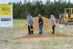 The Wethington Family breaks ground on the new company facility. Left to right: Mark Wethington, Travis Wethington, Sharon Wethington, and Mandy Wethington. The Wethington Family breaks ground on the new company facility. Left to right: Mark Wethington, Travis Wethington, Sharon Wethington, and Mandy Wethington.