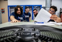HVACR students studying at UTI-Austin. HVACR students studying at UTI-Austin.