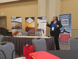 Ruth King speaks to HVACR contractors during an industry event. Ruth King speaks to HVACR contractors during an industry event.