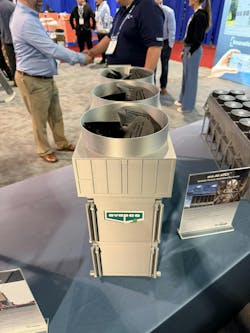 EVAPCO displayed 3D printed models of its new eco-Air APEX Dry Cooler, designed for large-scale, mission-critical heat rejection with zero water consumption. EVAPCO displayed 3D printed models of its new eco-Air APEX Dry Cooler, designed for large-scale, mission-critical heat rejection with zero water consumption.