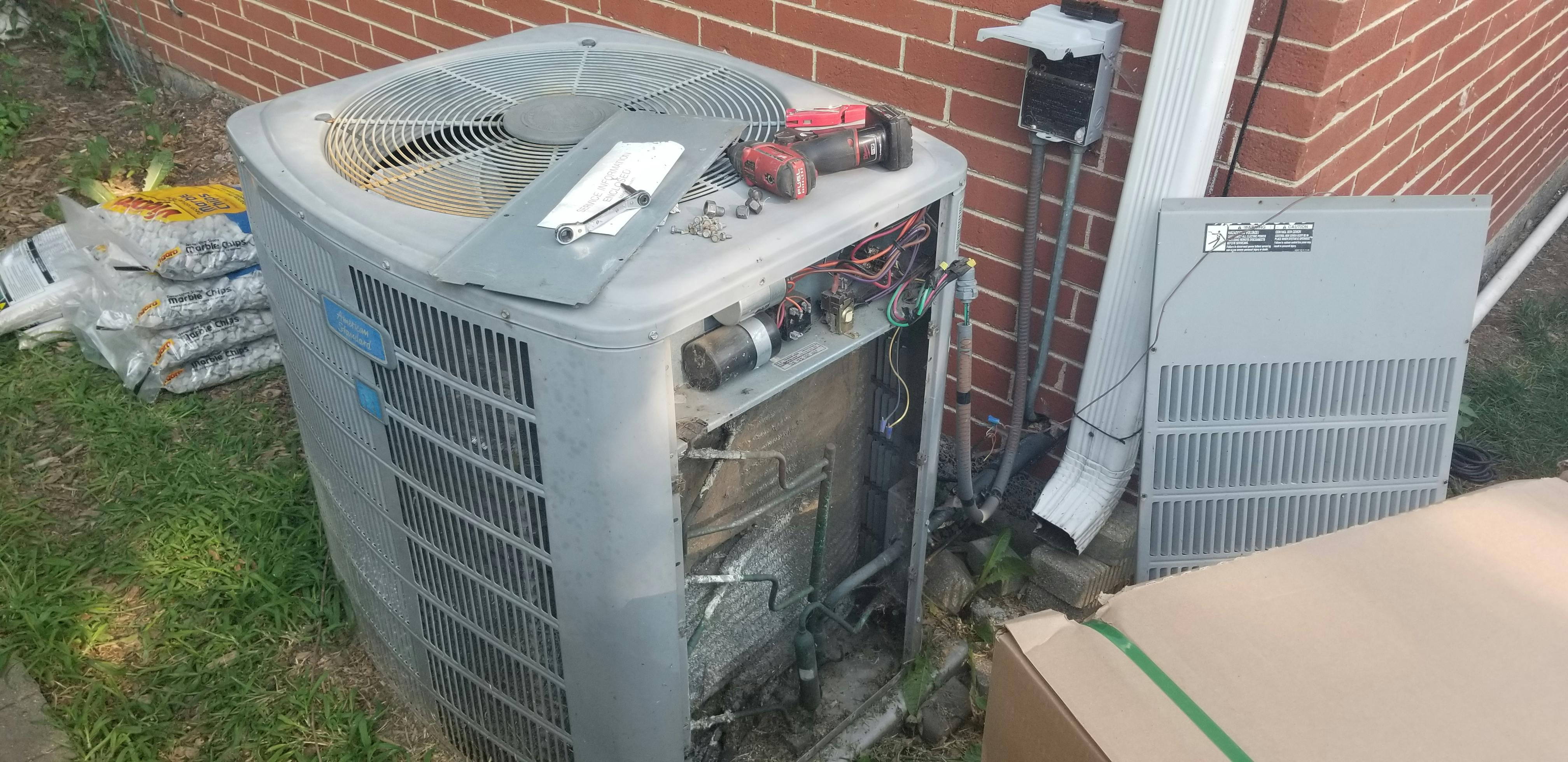 A dirty American Standard condenser.