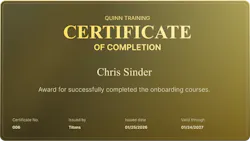 Quinn can incorporate gamification throughout the learning experience, and awards certificates of completion to employees once a course is finished.