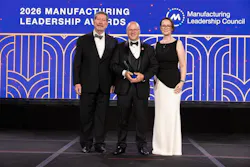Left to right: David Brousell Founder, vice president and executive director, Manufacturing Leadership Council; Alan Machuga, executive vice president of technology at Rheem Manufacturing; and Lisa McEvoy, associate vice president of digital manufacturing at Merck.