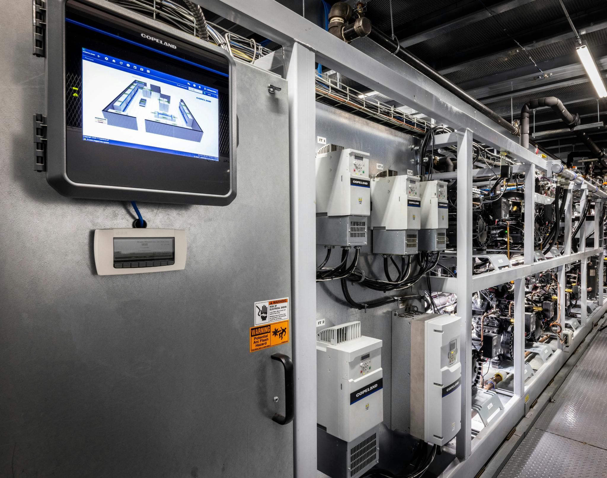 As a key part of the Copeland CO2 control ecosystem, the E3 supervisory control features an advanced adaptive capacity control algorithm that removes the need for manual PID setpoint configuration. Rather than requiring technicians to manually dial in PID settings for each installation, the adaptive control algorithm automates the tuning process within the E3, continuously optimizing parameters based on actual system conditions. The E3 is designed to connect seamlessly with the entire controls ecosystem &mdash; which includes compressor electronics, case controllers, drives, valves, sensors, leak detection, and more &mdash; to enable system-wide communication, management, and continuous optimization.