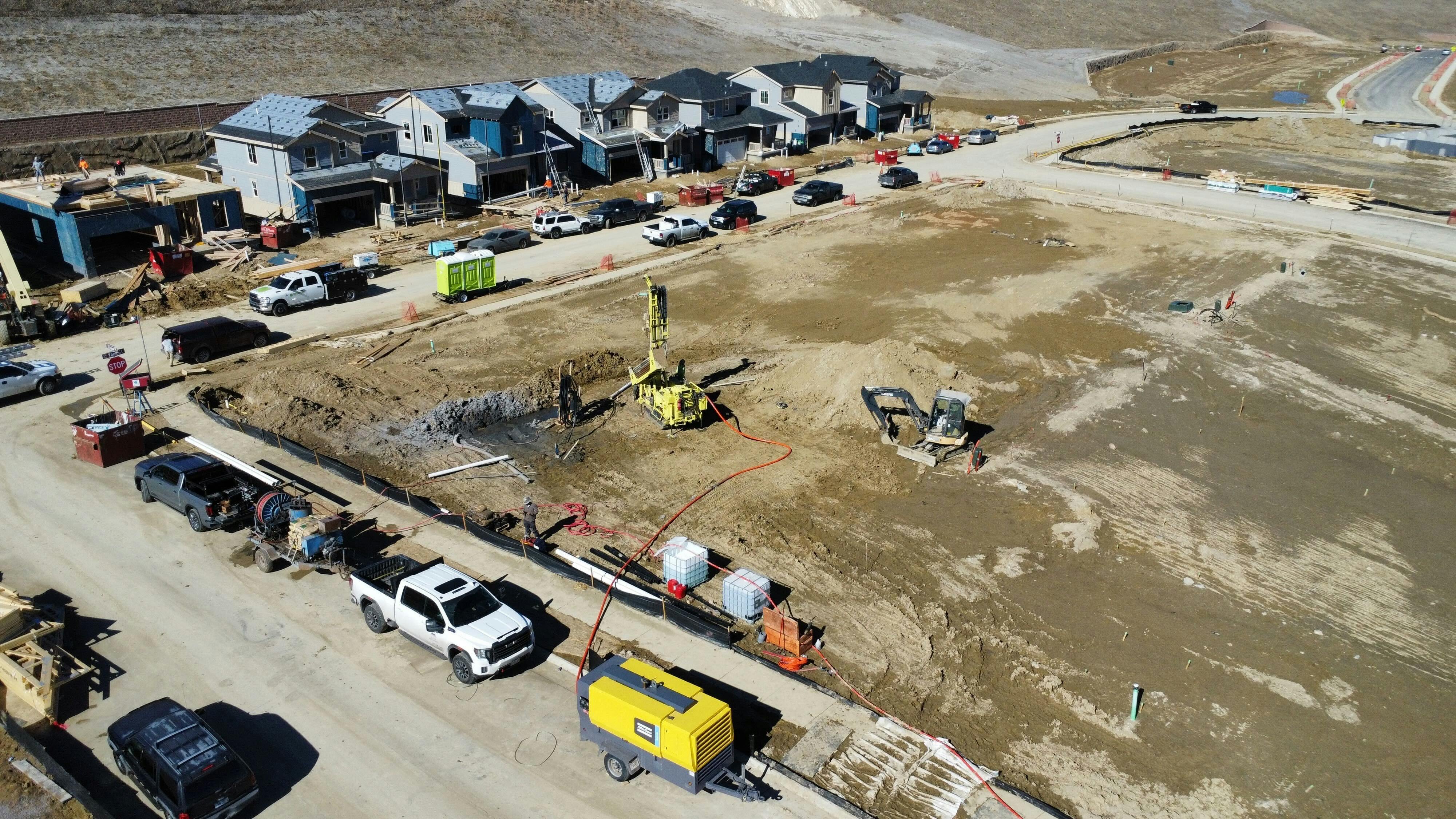 Dandelion's geothermal systems integrated into a development of new Lennar homes built in Colorado, April 2025.