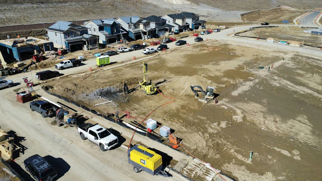 Dandelion's geothermal systems integrated into a development of new Lennar homes built in Colorado, April 2025.
