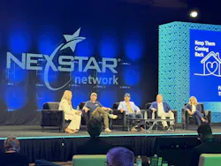 Nexstar Network Vice President of Sales & Marketing Carrie Fisher (far left) moderates a panel of home service contractors at Super Meeting. From Left to Right: Fisher, Jeff McKerracher, A1 Plumbing; Yossi Wachtel, Monkey Wrenche Plumbing, Heating & Air; Kris Knochelmann, Schneller Knochelmann Plumbing, Heating & Air; and Ashley Costner-Montoya, Nexstar Network business coach.